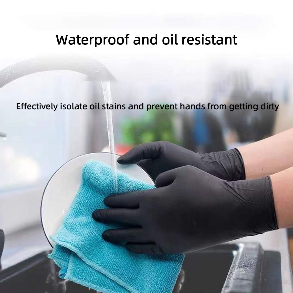 20/50/100pcs Black Vinyl Glove - Rubber Glove Cleaning 评论和价格