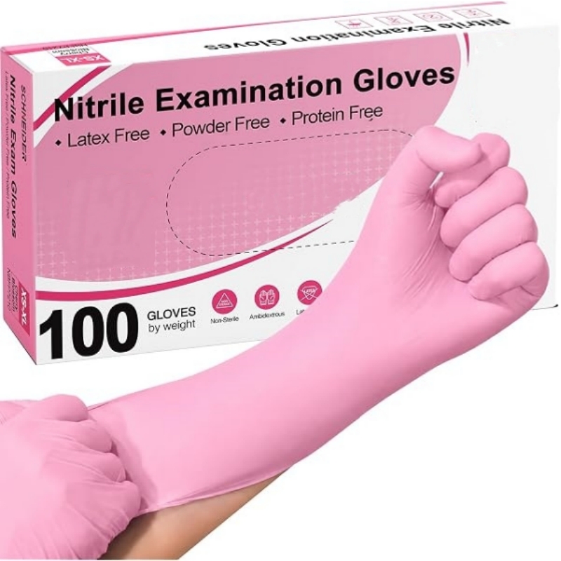 100-200PCS Pink Nitrile Dispos - Rubber Glove Cleaning 评论和价格