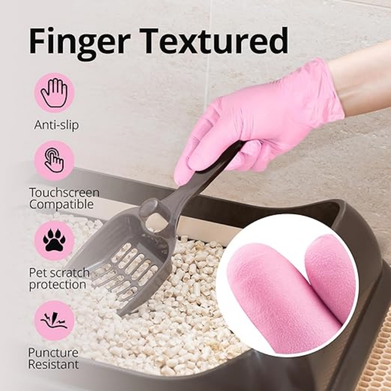 100-200PCS Pink Nitrile Dispos - Rubber Glove Cleaning 评论和价格