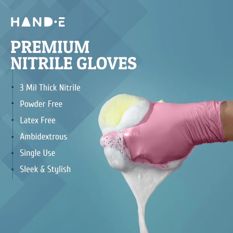 100-200PCS Pink Nitrile Dispos - Rubber Glove Cleaning 评论和价格