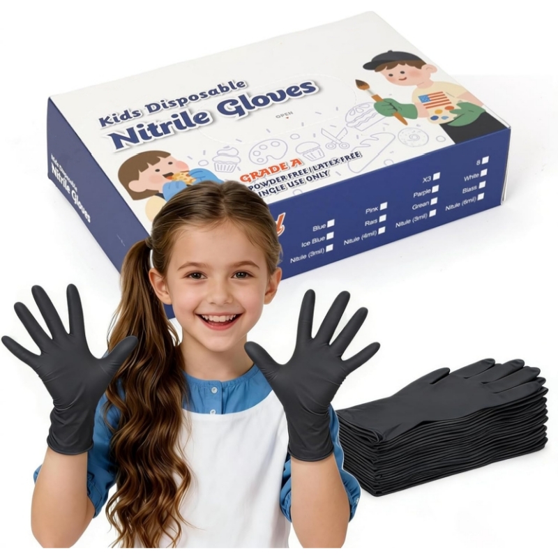 Kids Black Nitrile Disposable  - Nitrile Mechanic Glove 评论和价格