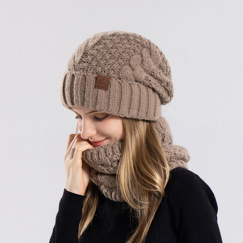 Soft Winter Beanie Hat Scarf S - Wool Glove Lined 评论和价格